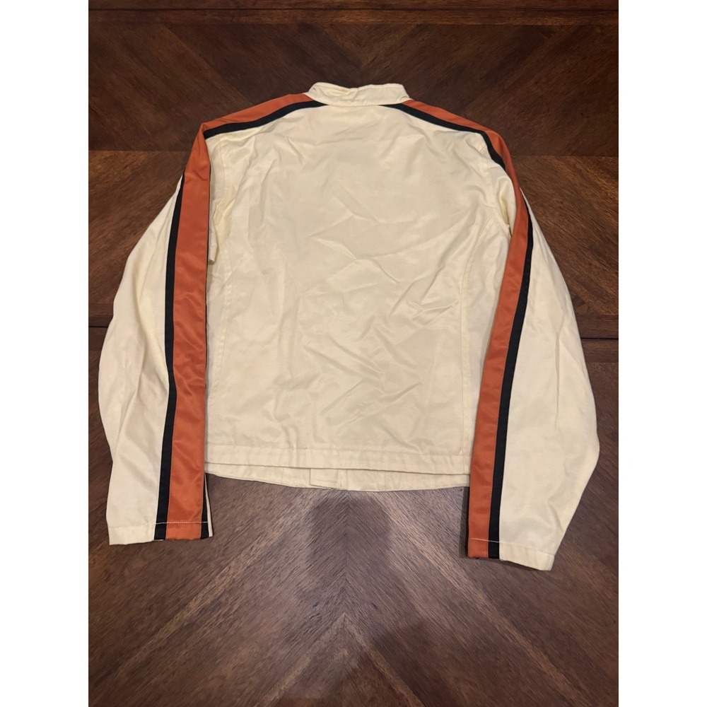 Harley-Davidson Cream and Orange Racing Stripe Motorcycle Jacket - Picture 2 of 5